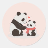 Warme knuffels, Panda Love Ronde Sticker (Voorkant)