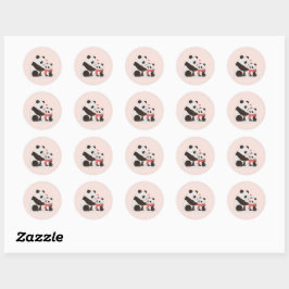 Warme knuffels, Panda Love Ronde Sticker