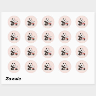Warme knuffels, Panda Love Ronde Sticker