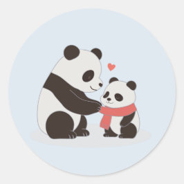 Warme knuffels, Panda Love Ronde Sticker