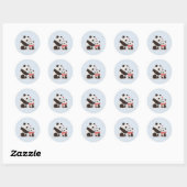 Warme knuffels, Panda Love Ronde Sticker (Vel)