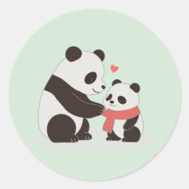 Warme knuffels, Panda Love Ronde Sticker