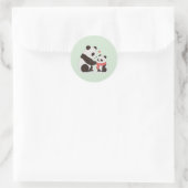 Warme knuffels, Panda Love Ronde Sticker (Tas)