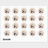 Warme knuffels, Panda Love Ronde Sticker (Vel)
