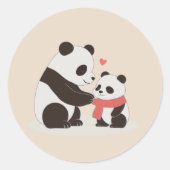 Warme knuffels, Panda Love Ronde Sticker (Voorkant)
