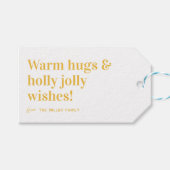 Warme knuffels | Schattige kerstfeest Cadeaulabel (Voorkant (Horizontaal))