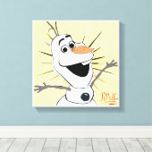 Warme knuffels sneeuwpopje canvas print kunst aan (Insitu (Houten vloer))