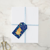 Warme knuffels & wintervlokken Kerstkat Cadeaulabel (Met Touw)