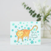 Warme knuffels & wintervlokken Kerstmis Briefkaart (Staand voorkant)