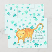 Warme knuffels & wintervlokken Kerstmis Briefkaart (Voorkant / Achterkant)