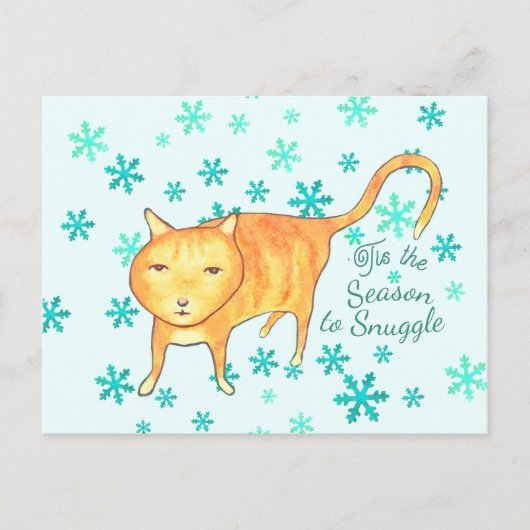 Warme knuffels & wintervlokken Kerstmis Briefkaart (Voorkant)