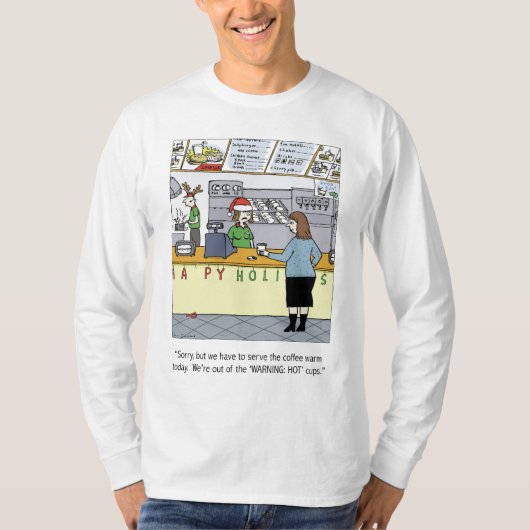 Warme Koffie Cartoon T-shirt (Voorkant)