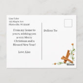 Warme koffie en peperkoekkoekjes Kerstmis Briefkaart (Achterkant)