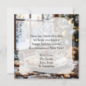 Warme koffie en peperkoekkoekjes Kerstmis Kaart (Achterkant)