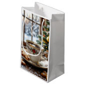 Warme koffie en peperkoekkoekjes Kerstmis Klein Cadeauzakje (Achterkant Gekanteld)