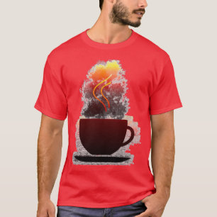 warme koffie in een warme koffiekop 3 t-shirt