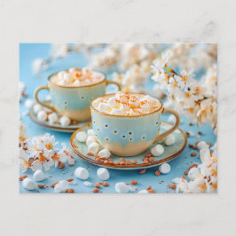 Warme koffie met marshmallows feestdagenkaart