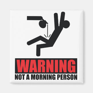 Warme koffie waarschuwing niet een ochtend persoon magneet