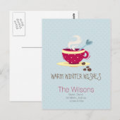 Warme Koffie Warmste Winterwensen postkaarten (Voorkant / Achterkant)