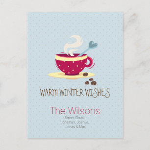 Warme Koffie Warmste Winterwensen postkaarten