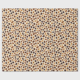 Warme koffieboonroasttinten Naadloos patroon Cadeaupapier
