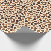 Warme koffieboonroasttinten Naadloos patroon Cadeaupapier (Hoek)