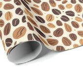 Warme koffieboonroasttinten Naadloos patroon Cadeaupapier (Rol Hoek)