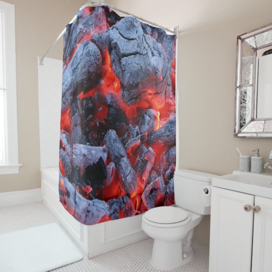 Warme kolen douchegordijn (In situ)