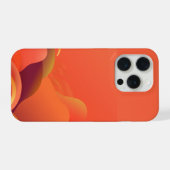 Warme Koraal Oranje Abstracte Gradiënt Golven iPhone Hoesje (Achterkant horizontaal)