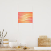 Warme Koraal Perzik Gradiënt Abstracte Golven Poster (Keuken)