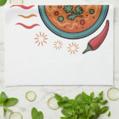 Warme Kruidige Curry Voedsel Kunst Theedoek (Gevouwen)