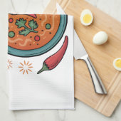 Warme Kruidige Curry Voedsel Kunst Theedoek (Quarter Fold)