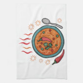 Warme Kruidige Curry Voedsel Kunst Theedoek (Verticaal)