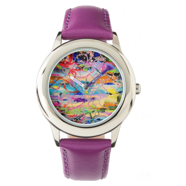 Warme lagen door Lydia's Art Sangria Horloge (Voorkant)