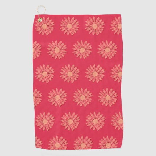 Warme Lente Madeliefje Golfhanddoek (Voorkant)