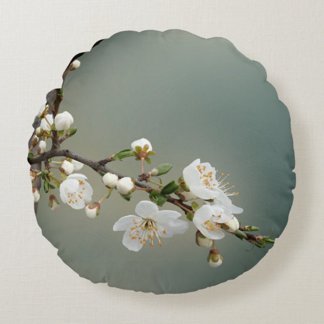 warme lente rond kussen (Voorkant)