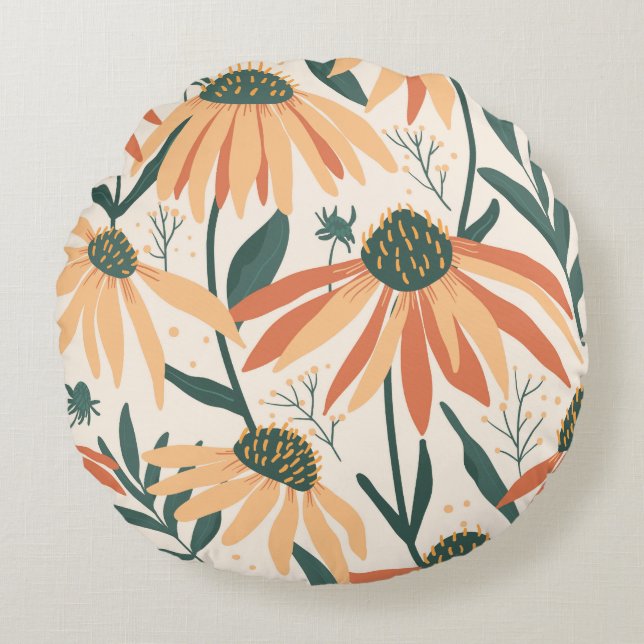 Warme lente ronde kussen (Voorkant)