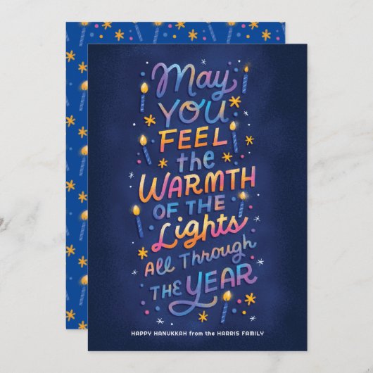 Warme Lichten Feestdagenkaart (Voorkant / Achterkant)