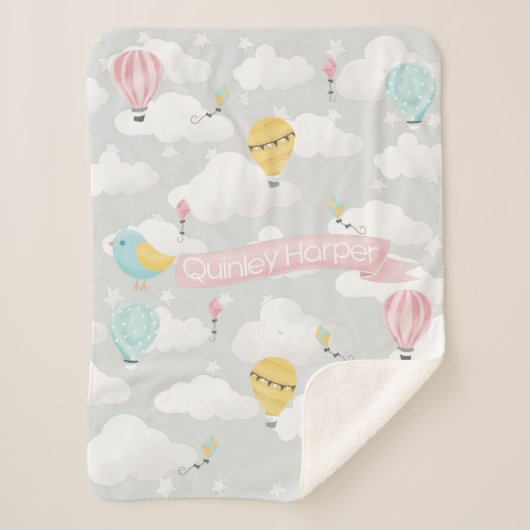 warme luchtballon babydeken sherpa deken (Voorkant)
