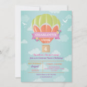 Warme luchtballon - Birthday-feest - vliegwolken Kaart (Voorkant)