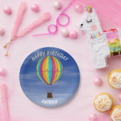Warme luchtballon Birthday Papieren Bordje (Feest)