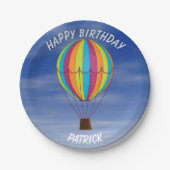 Warme luchtballon Birthday Papieren Bordje (Voorkant)
