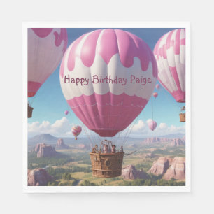 Warme luchtballon Birthday Servet