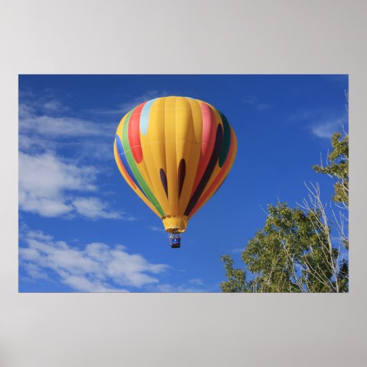 Warme luchtballon boven Quail Lake, Cheyenne Hills Poster (Voorkant)