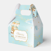 Warme luchtballon Cute Animals Boy Birthday Party Bedankdoosjes (Achterkant)