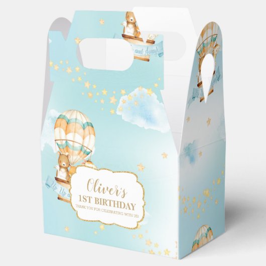 Warme luchtballon Cute Animals Boy Birthday Party Bedankdoosjes (Geopend)