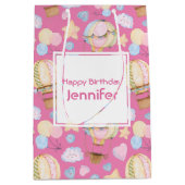 Warme luchtballon Cute Waterverf Pattern Birthday Medium Cadeauzakje (Voorkant)
