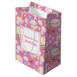 Warme luchtballon Cute Waterverf Pattern Birthday Medium Cadeauzakje