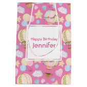 Warme luchtballon Cute Waterverf Pattern Birthday Medium Cadeauzakje (Achterkant)