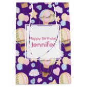 Warme luchtballon Cute Waterverf Pattern Birthday Medium Cadeauzakje (Voorkant)